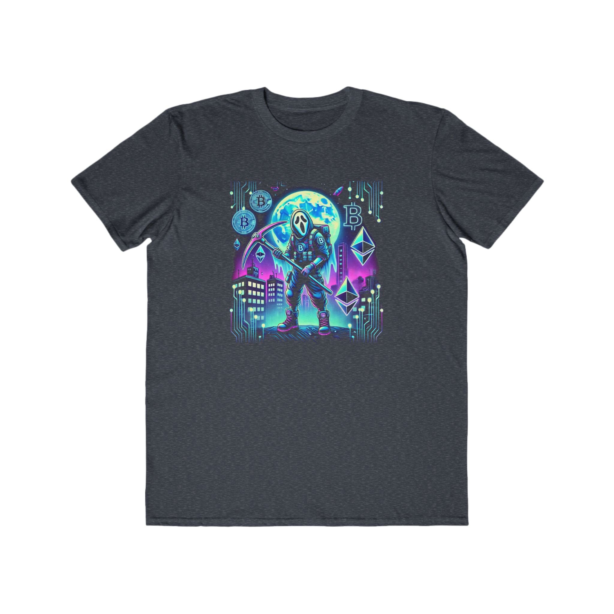 Men’s Ghost Crypto Miner Halloween T-Shirt – 100% Cotton, Cyberpunk & Bold, Durable Comfort