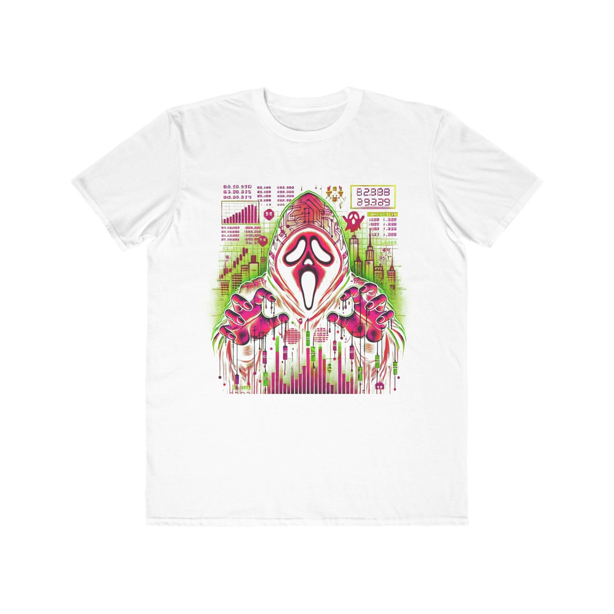 Men’s Cyberpunk Ghost Hacker Halloween T-Shirt – 100% Cotton, Bold & Futuristic, Durable Comfort