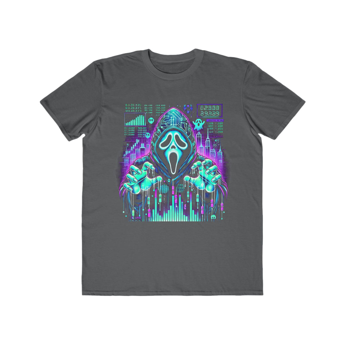 Men’s Cyberpunk Ghost Hacker Halloween T-Shirt – 100% Cotton, Bold & Futuristic, Durable Comfort