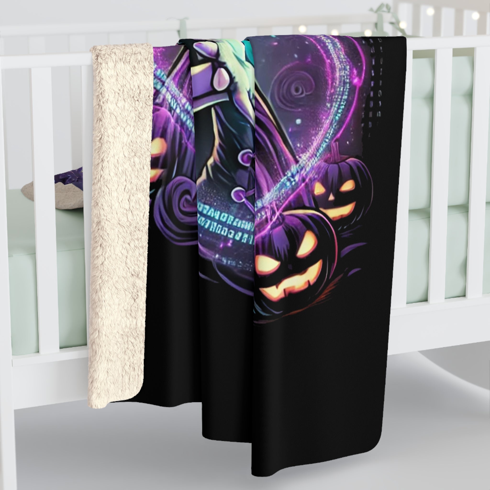 "Witch & Ethereum" Cozy Fleece Blanket - Halloween Crypto Edition