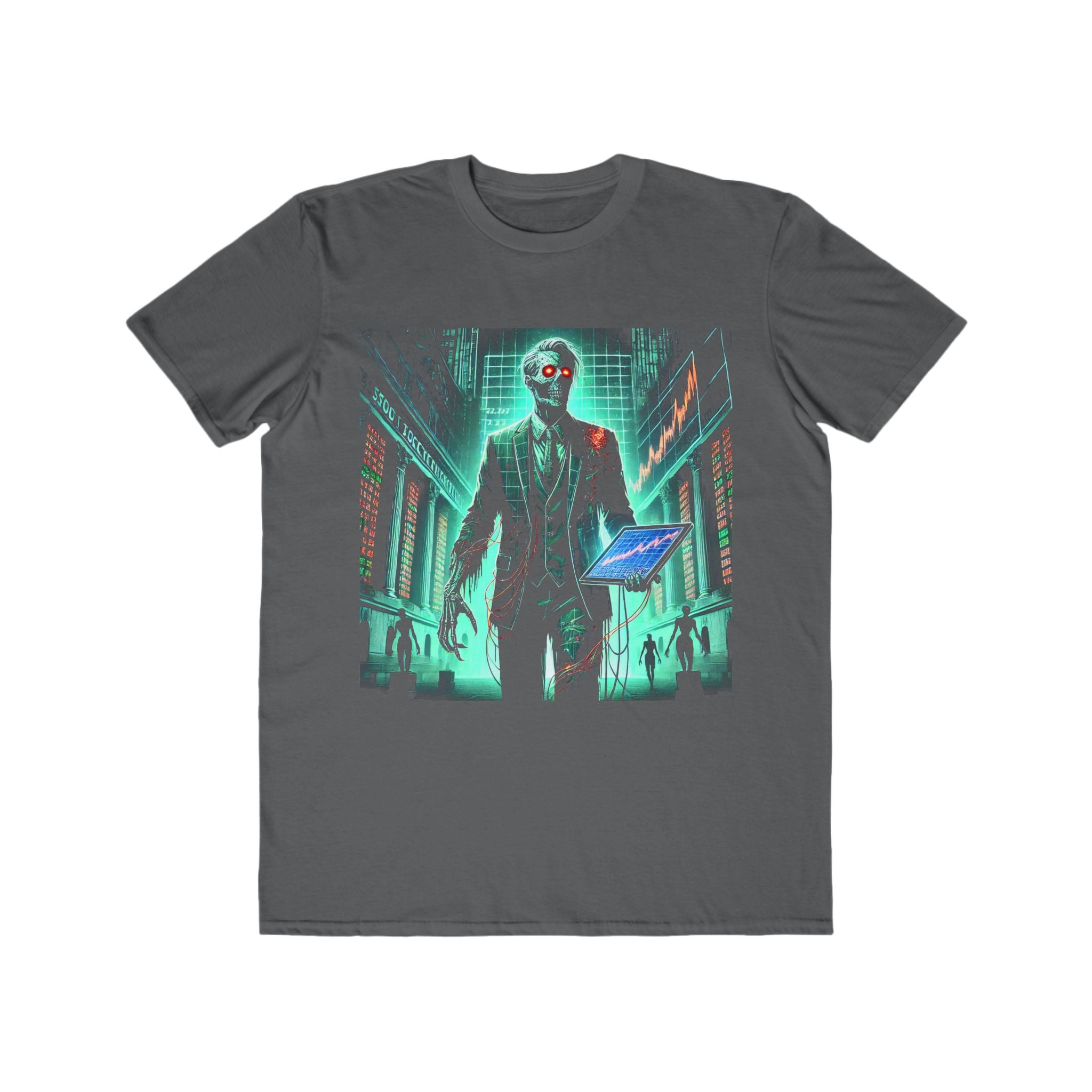 Men’s Cyberpunk Zombie Trader Halloween T-Shirt – 100% Cotton, Futuristic & Spooky, Durable Comfort