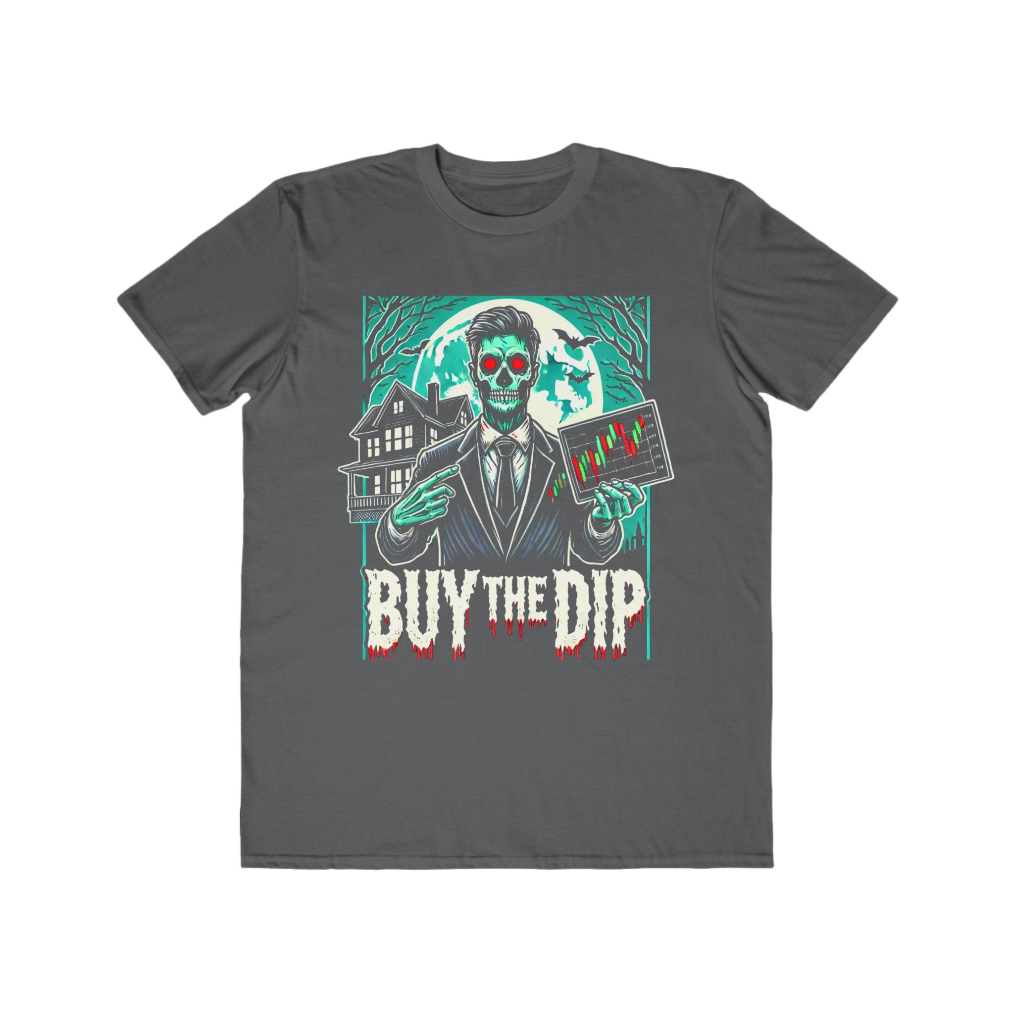 Men’s "Buy the Dip" Zombie Trader Halloween T-Shirt – 100% Cotton, Spooky & Trendy, Durable Comfort