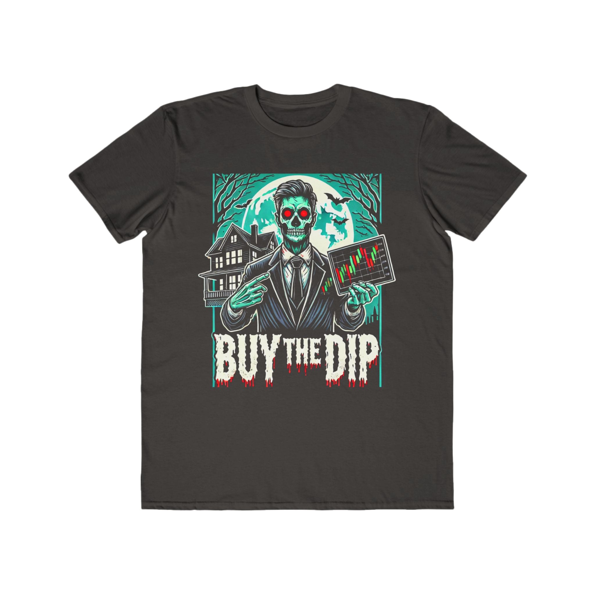Men’s "Buy the Dip" Zombie Trader Halloween T-Shirt – 100% Cotton, Spooky & Trendy, Durable Comfort