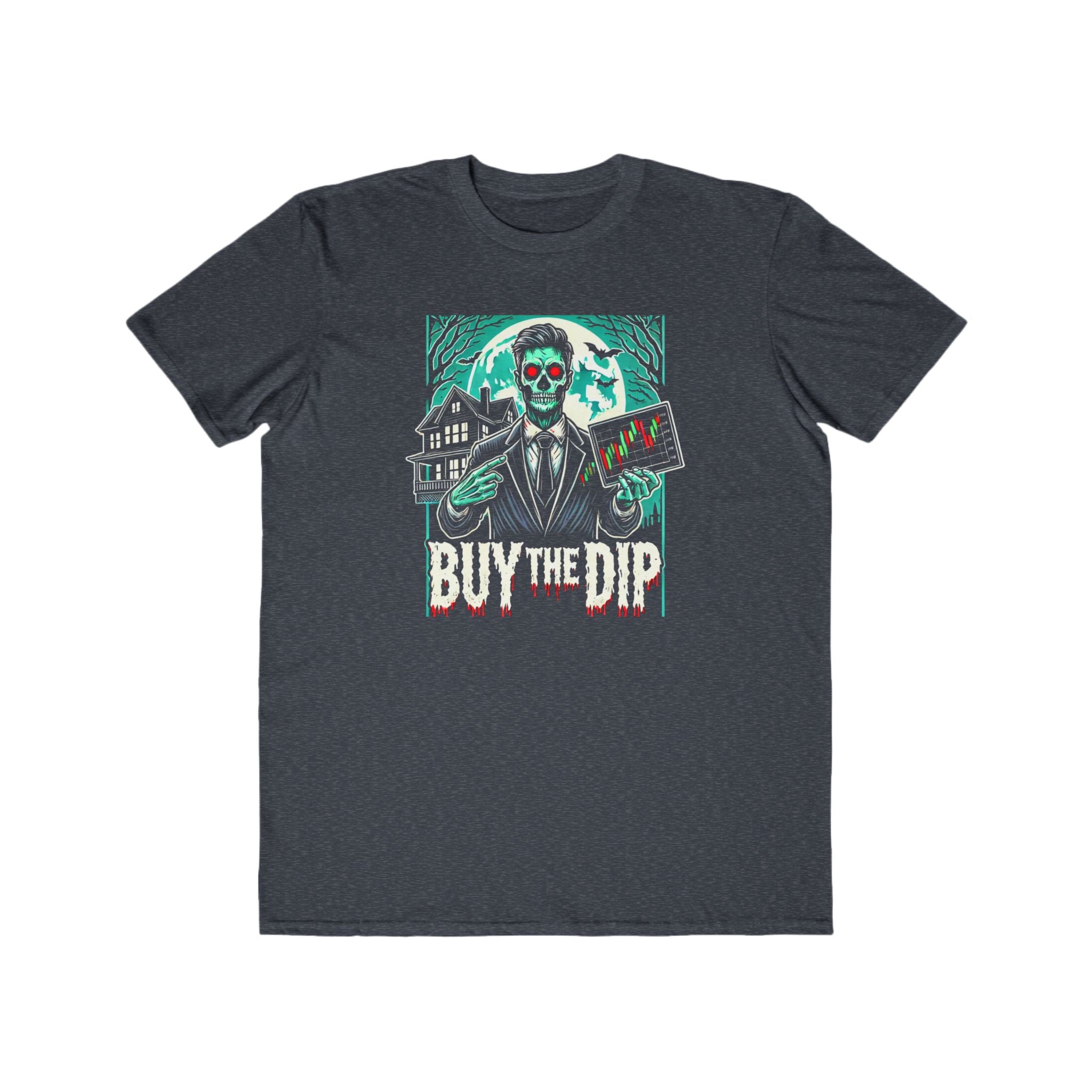 Men’s "Buy the Dip" Zombie Trader Halloween T-Shirt – 100% Cotton, Spooky & Trendy, Durable Comfort