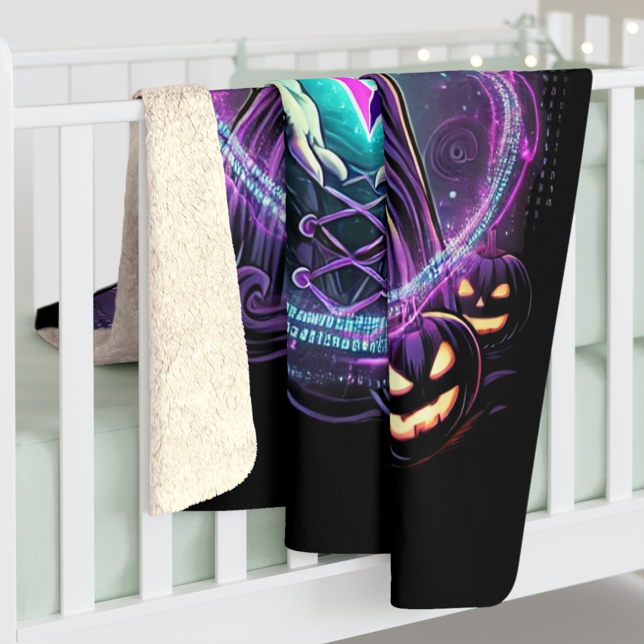 "Witch & Ethereum" Cozy Fleece Blanket - Halloween Crypto Edition