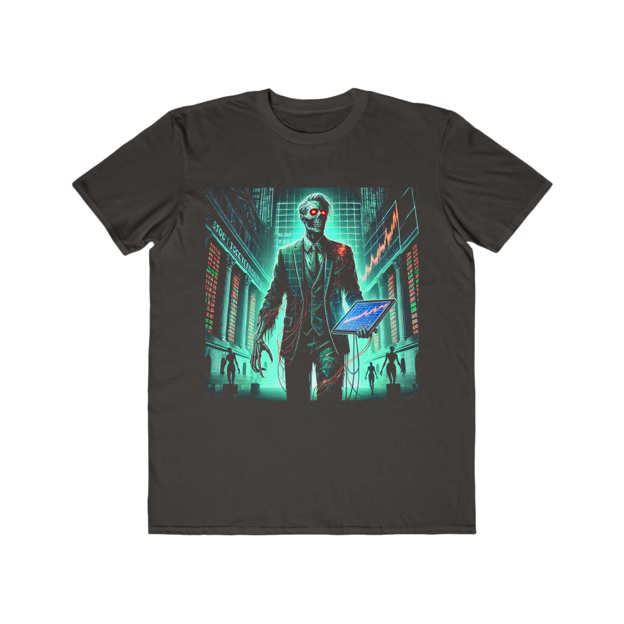 Men’s Cyberpunk Zombie Trader Halloween T-Shirt – 100% Cotton, Futuristic & Spooky, Durable Comfort