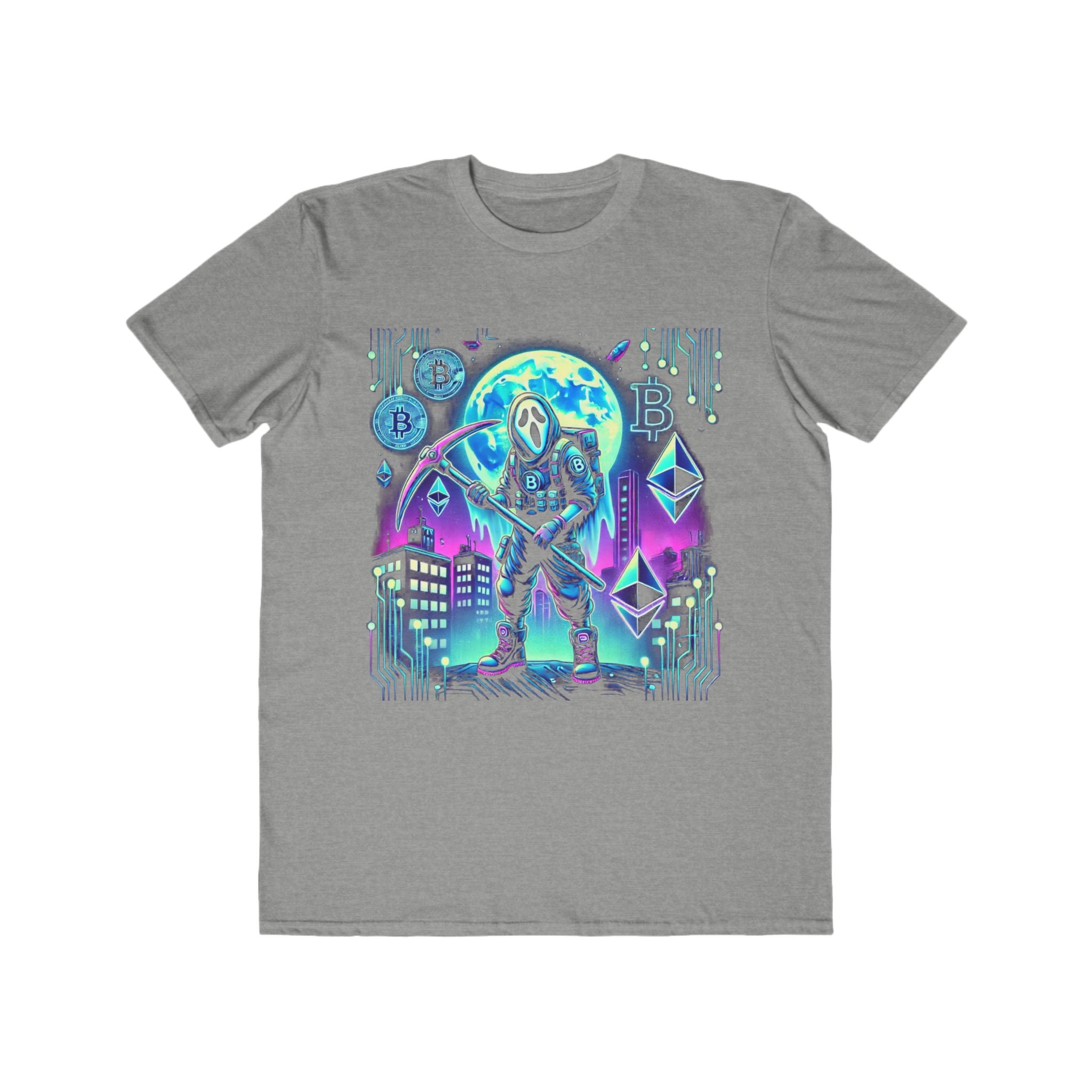 Men’s Ghost Crypto Miner Halloween T-Shirt – 100% Cotton, Cyberpunk & Bold, Durable Comfort