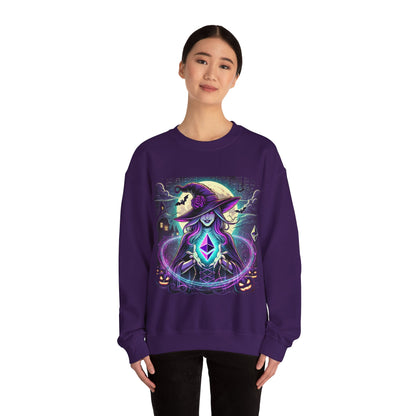 Halloween Witch Ethereum Sweatshirt – Unisex Cozy Cotton Blend Crewneck