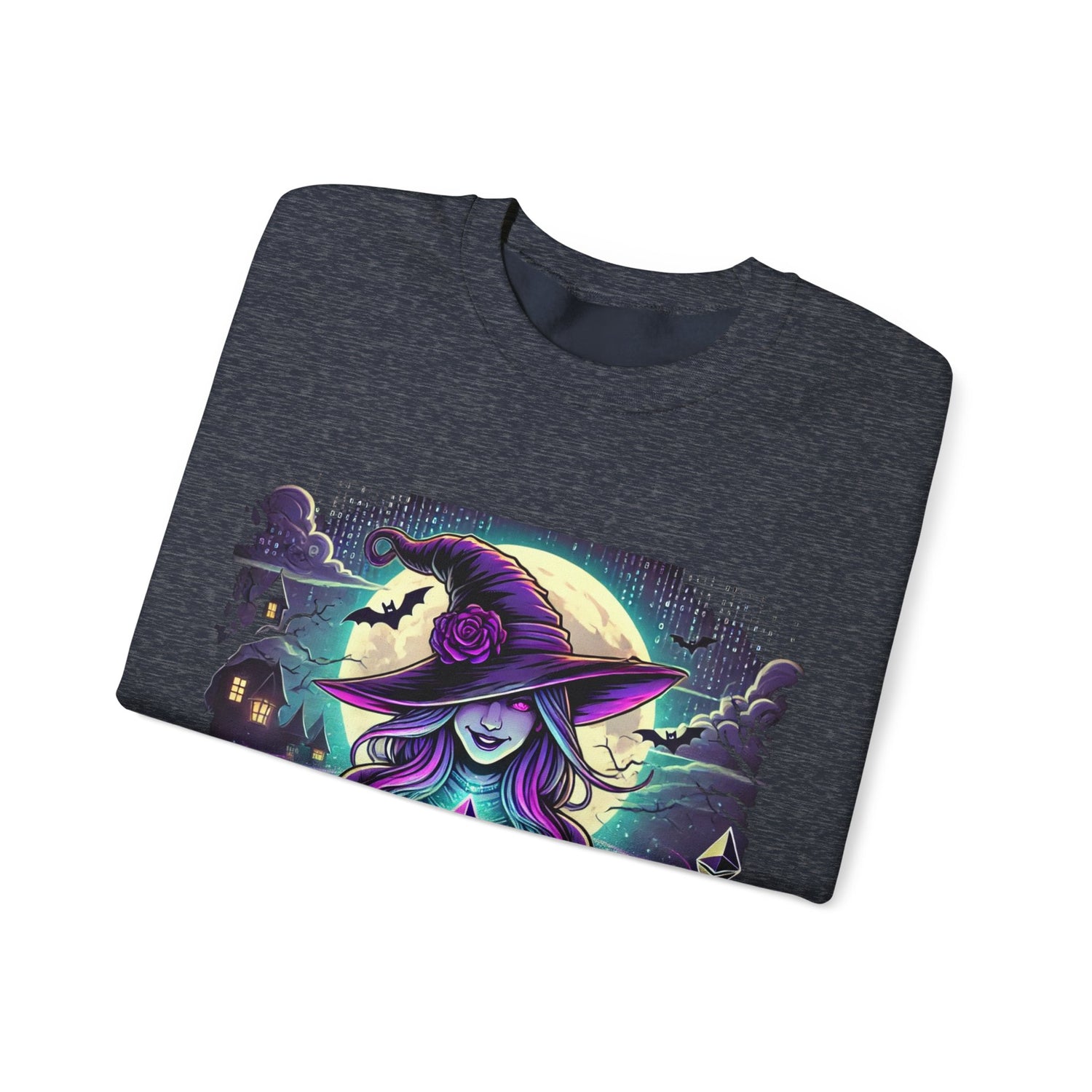 Halloween Witch Ethereum Sweatshirt – Unisex Cozy Cotton Blend Crewneck