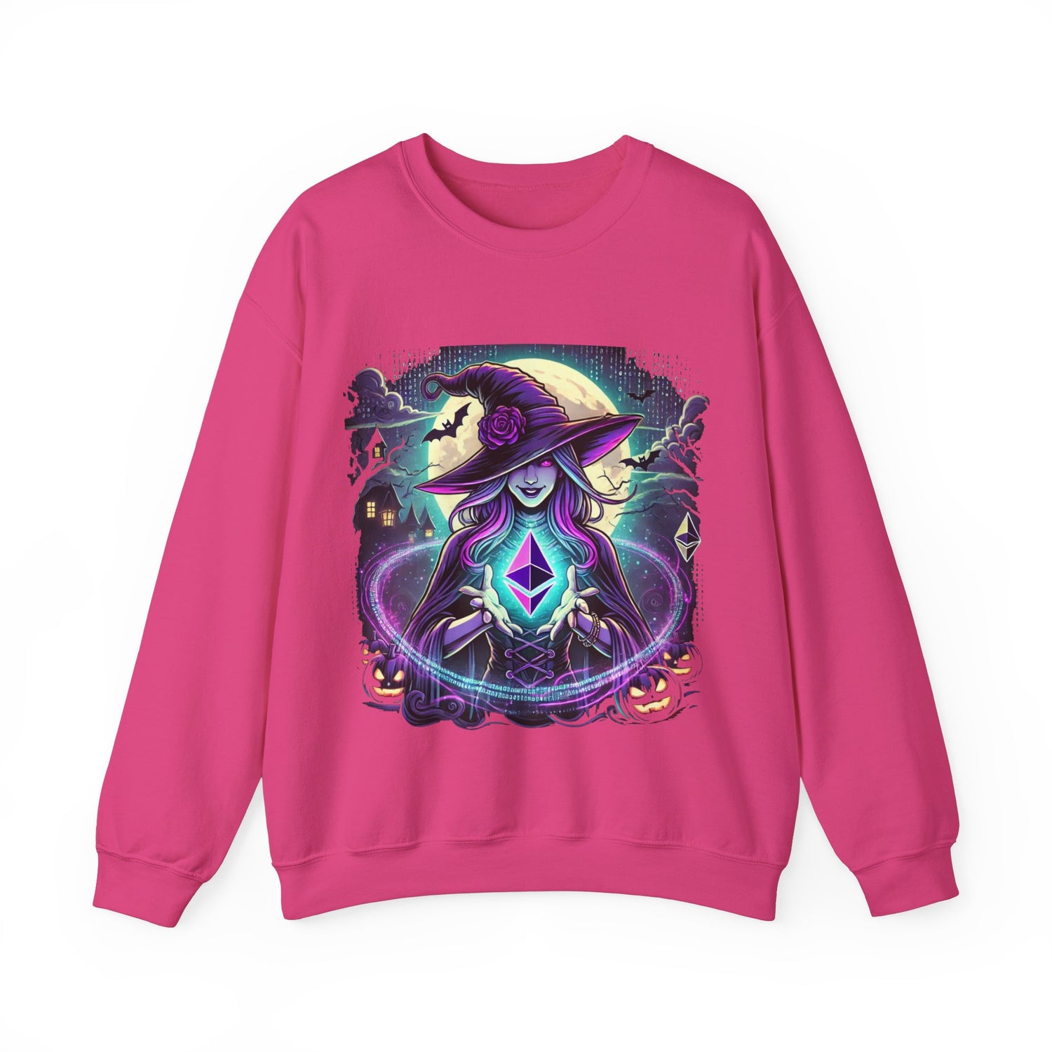 Halloween Witch Ethereum Sweatshirt – Unisex Cozy Cotton Blend Crewneck