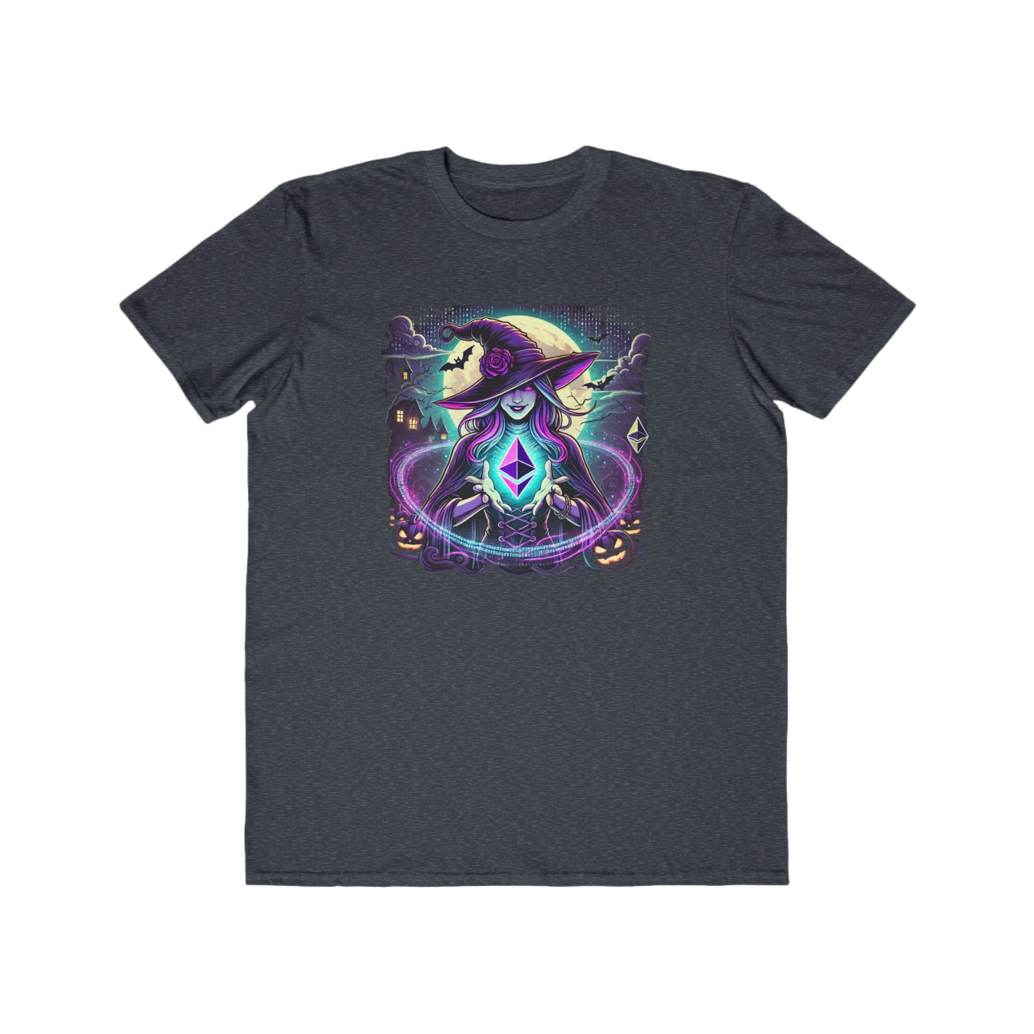 Men’s Halloween Witch T-Shirt with Ethereum Magic – 100% Cotton, Durable &amp; Stylish