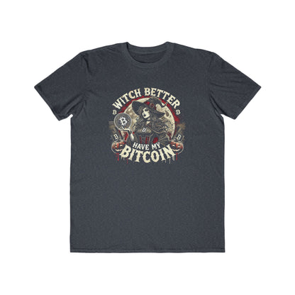 Men’s &quot;Witch Better Have My Bitcoin&quot; T-Shirt – 100% Cotton, Halloween Grunge Style, Comfortable &amp; Durable