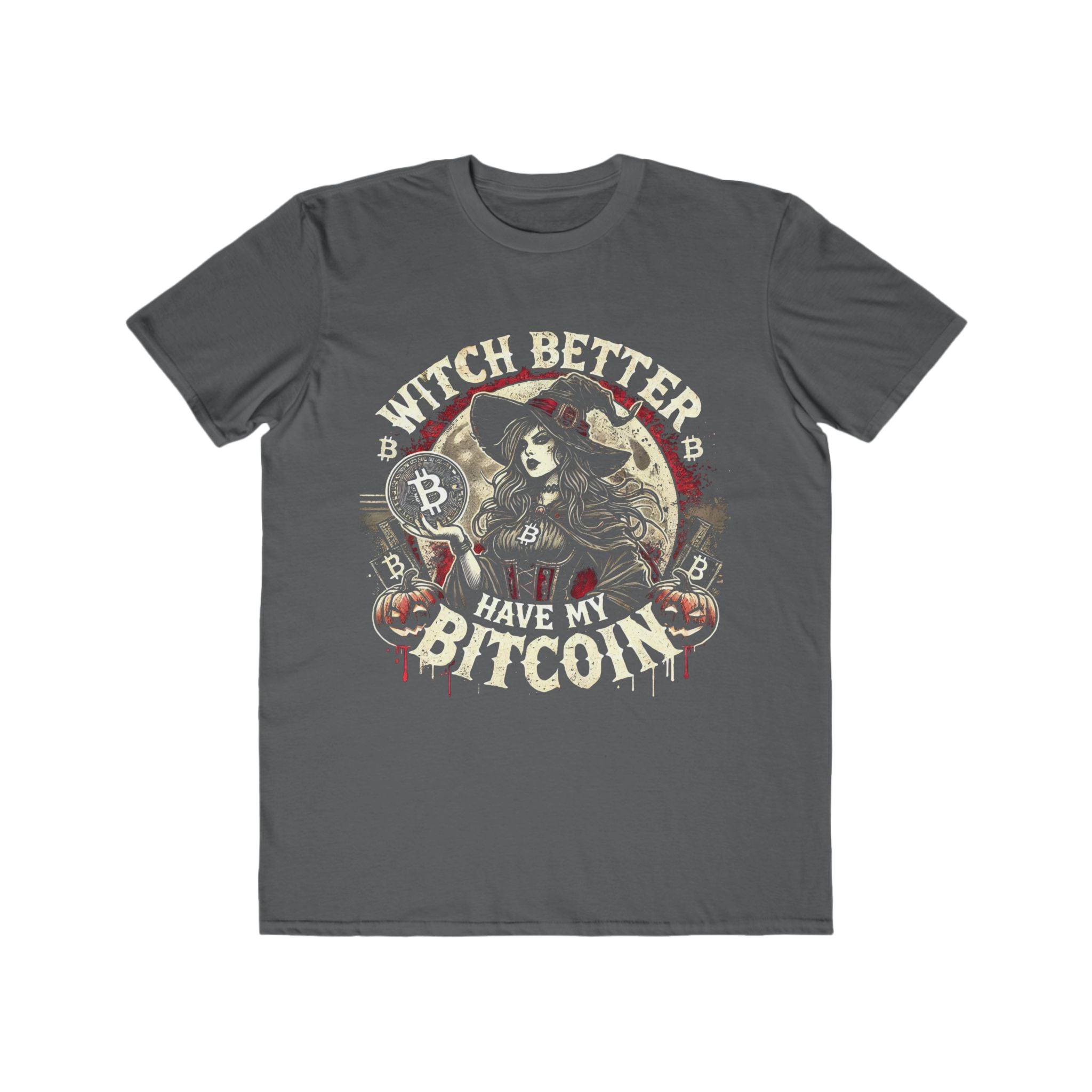 Men’s &quot;Witch Better Have My Bitcoin&quot; T-Shirt – 100% Cotton, Halloween Grunge Style, Comfortable &amp; Durable