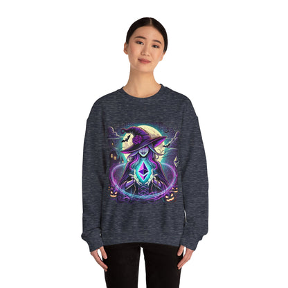 Halloween Witch Ethereum Sweatshirt – Unisex Cozy Cotton Blend Crewneck