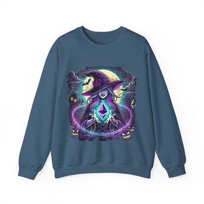 Halloween Witch Ethereum Sweatshirt – Unisex Cozy Cotton Blend Crewneck