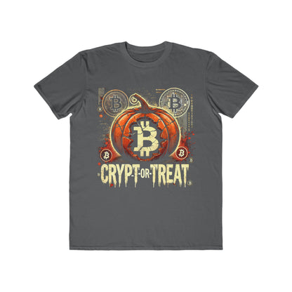 Men’s Crypt-or-Treat Bitcoin Halloween T-Shirt – 100% Cotton, Grunge Style, Durable &amp; Comfortable