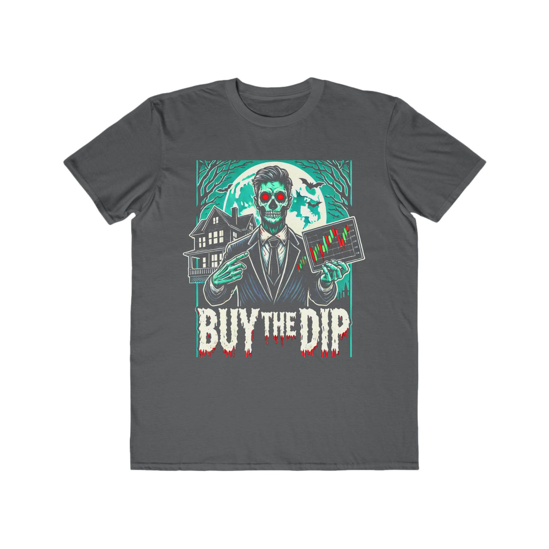 Men’s &quot;Buy the Dip&quot; Zombie Trader Halloween T-Shirt – 100% Cotton, Spooky &amp; Trendy, Durable Comfort