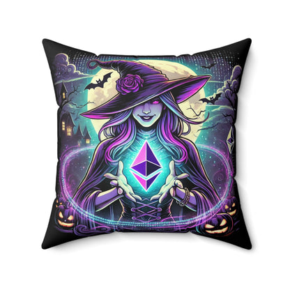 &quot;Witch &amp; Ethereum&quot; Halloween Pillow - Crypto Edition