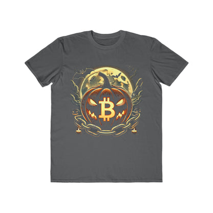 Men’s Bitcoin Pumpkin Halloween T-Shirt – 100% Cotton, Eerie &amp; Stylish, Durable Comfort