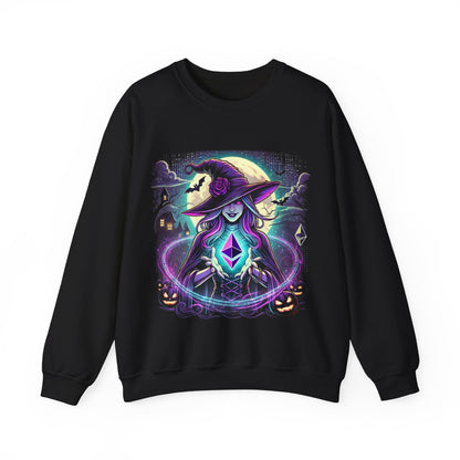 Halloween Witch Ethereum Sweatshirt – Unisex Cozy Cotton Blend Crewneck