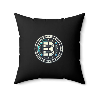 Cyberpunk Ghost Hacker Pillow – Neon Glow Halloween Design, Double-Sided Throw Pillow