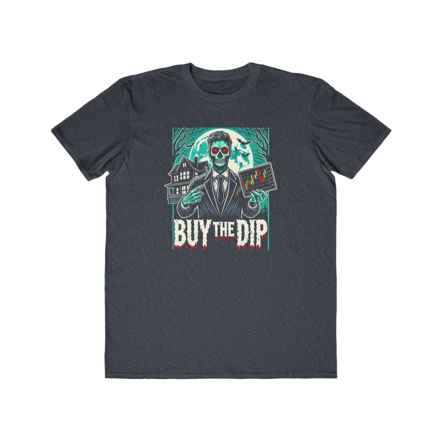 Men’s &quot;Buy the Dip&quot; Zombie Trader Halloween T-Shirt – 100% Cotton, Spooky &amp; Trendy, Durable Comfort