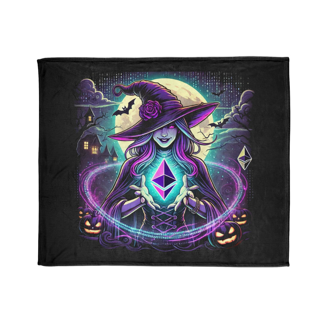 "Witch & Ethereum" Minky Blanket - Cozy Halloween Crypto Edition