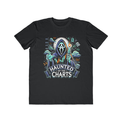 Men’s &quot;Haunted by the Charts&quot; Halloween T-Shirt – 100% Cotton, Spooky &amp; Trendy, Durable Comfort