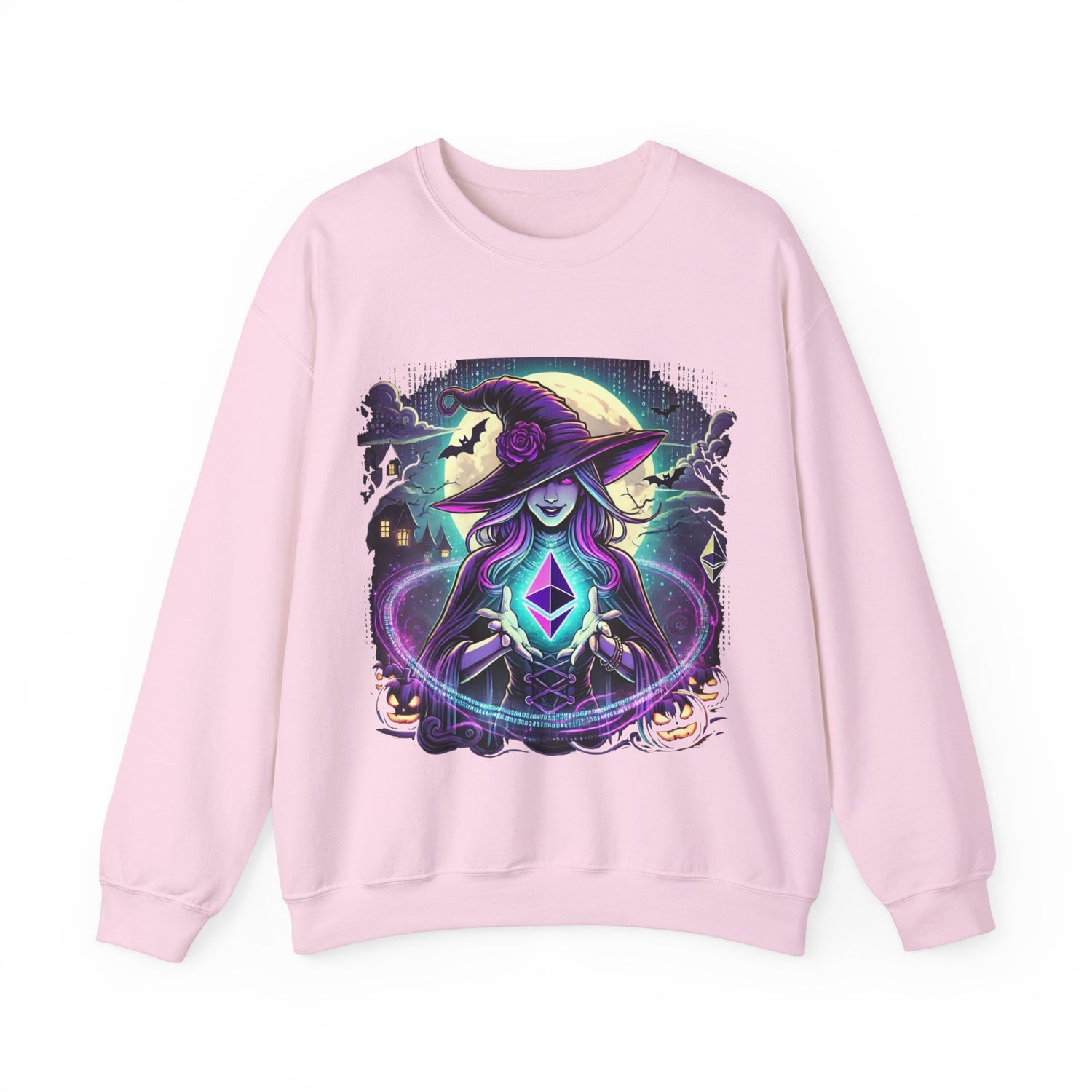 Halloween Witch Ethereum Sweatshirt – Unisex Cozy Cotton Blend Crewneck