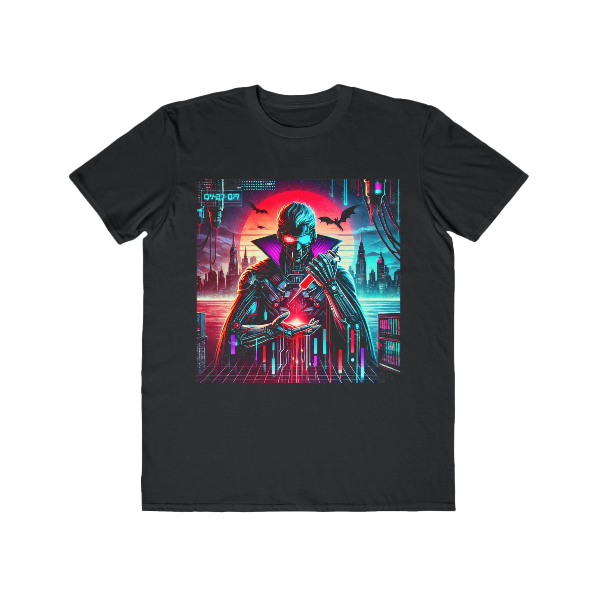 Men’s Cyberpunk Vampire Halloween T-Shirt – 100% Cotton, Futuristic &amp; Bold, Comfortable &amp; Durable