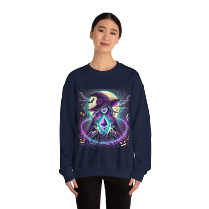 Halloween Witch Ethereum Sweatshirt – Unisex Cozy Cotton Blend Crewneck