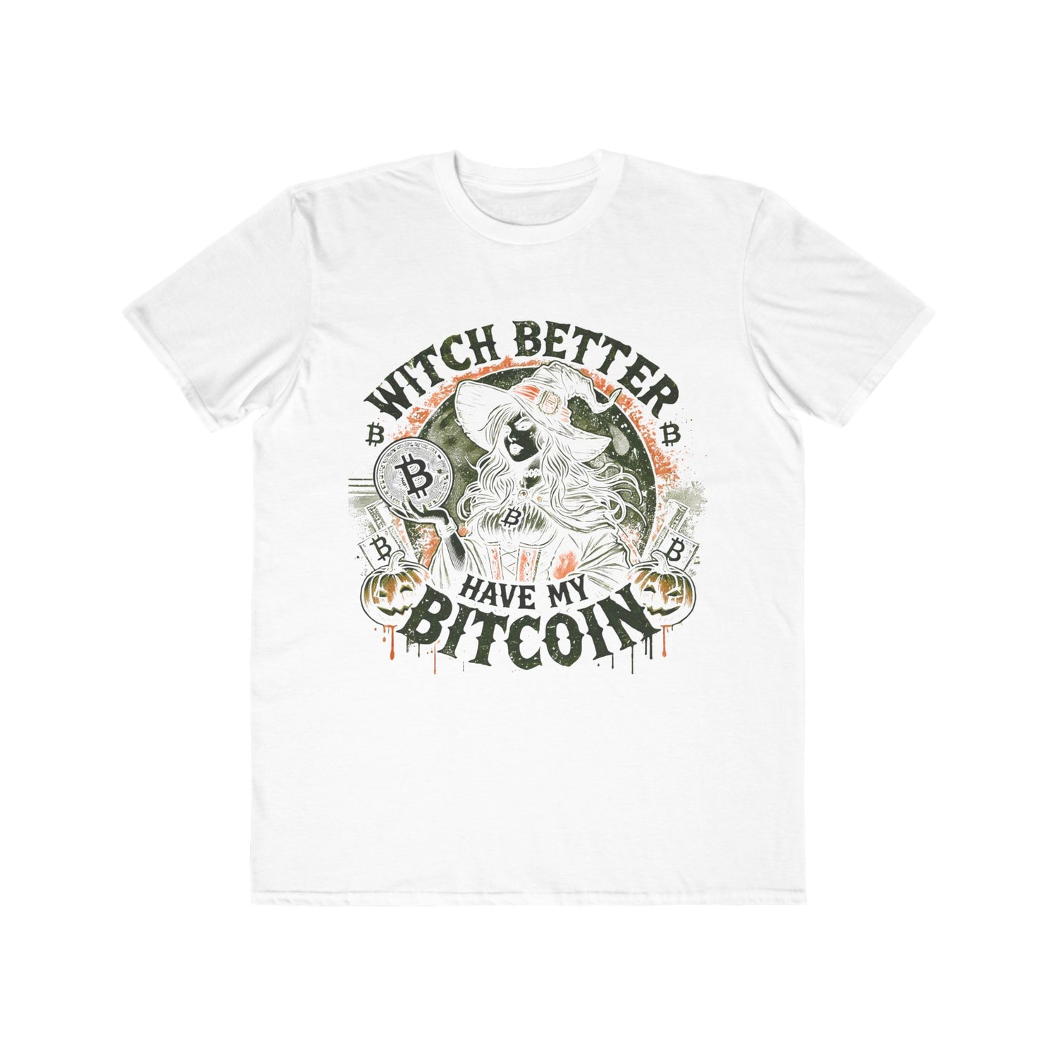 Men’s &quot;Witch Better Have My Bitcoin&quot; T-Shirt – 100% Cotton, Halloween Grunge Style, Comfortable &amp; Durable