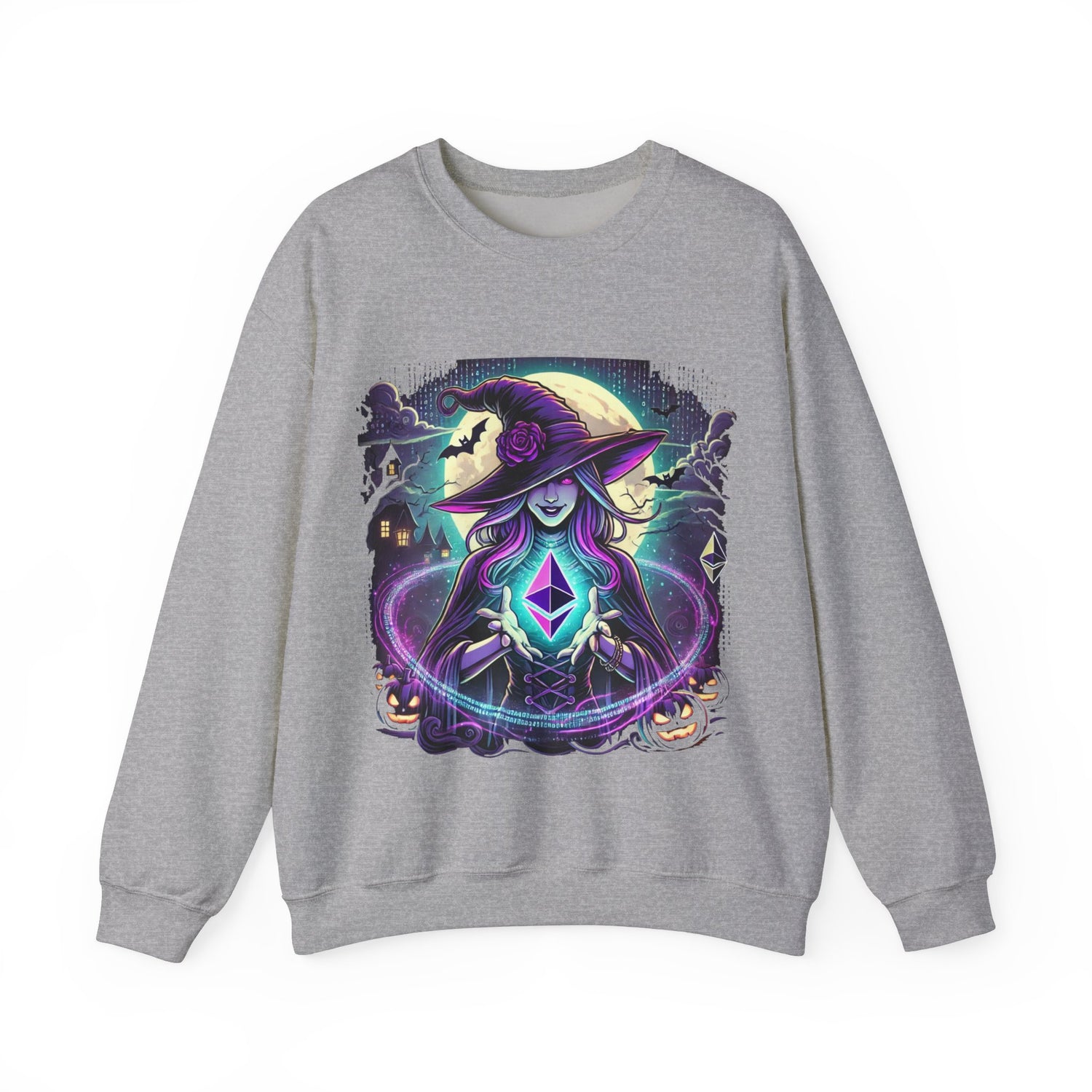 Halloween Witch Ethereum Sweatshirt – Unisex Cozy Cotton Blend Crewneck