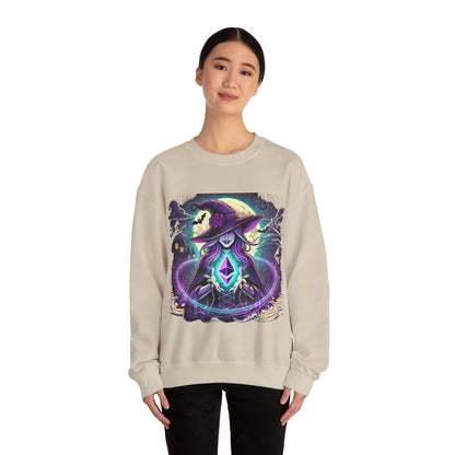 Halloween Witch Ethereum Sweatshirt – Unisex Cozy Cotton Blend Crewneck