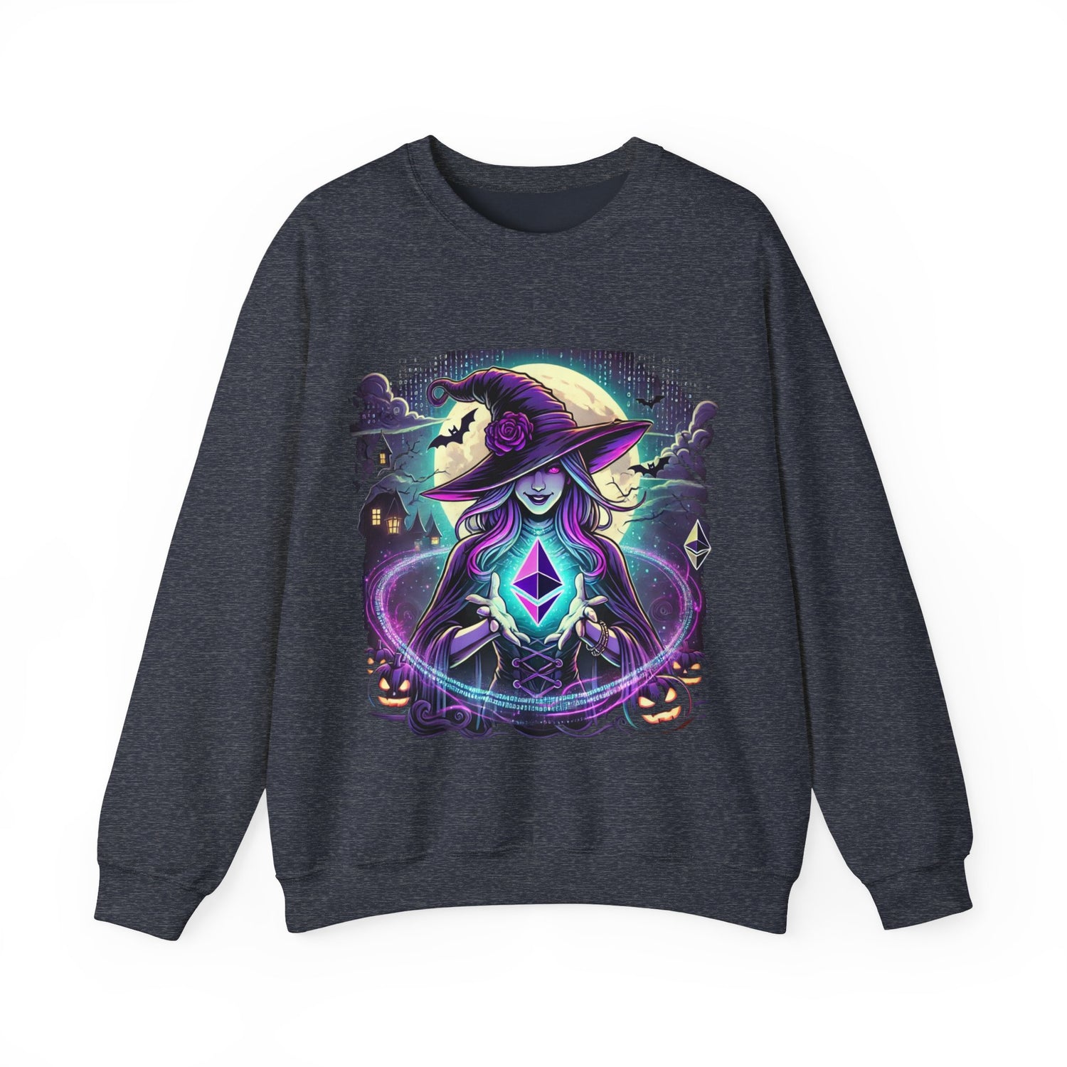 Halloween Witch Ethereum Sweatshirt – Unisex Cozy Cotton Blend Crewneck