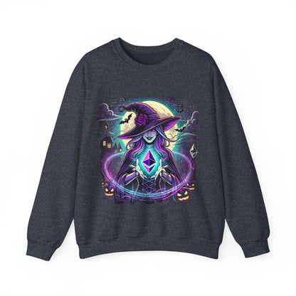 Halloween Witch Ethereum Sweatshirt – Unisex Cozy Cotton Blend Crewneck