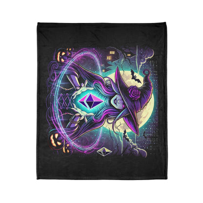 &quot;Witch &amp; Ethereum&quot; Minky Blanket - Cozy Halloween Crypto Edition