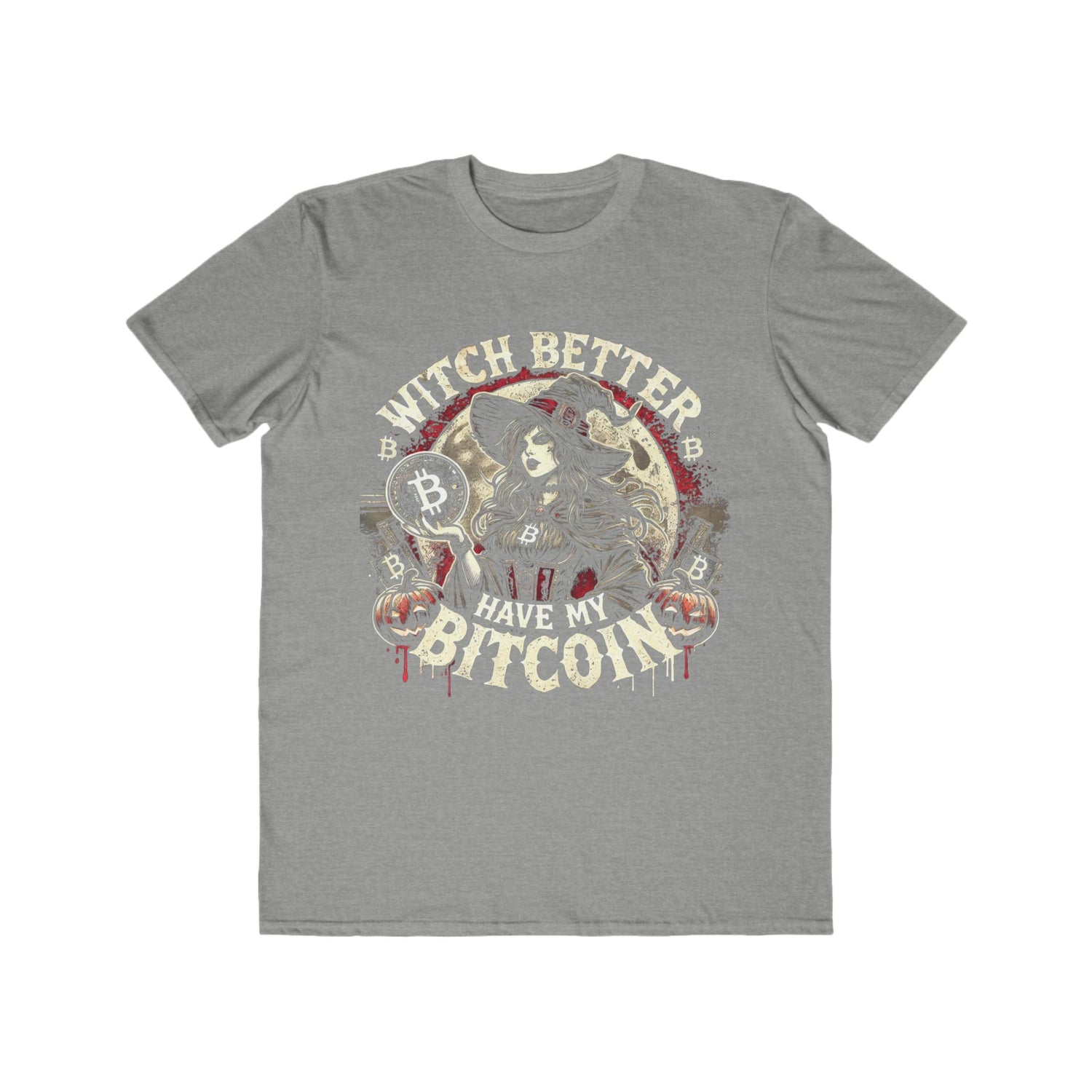 Men’s &quot;Witch Better Have My Bitcoin&quot; T-Shirt – 100% Cotton, Halloween Grunge Style, Comfortable &amp; Durable