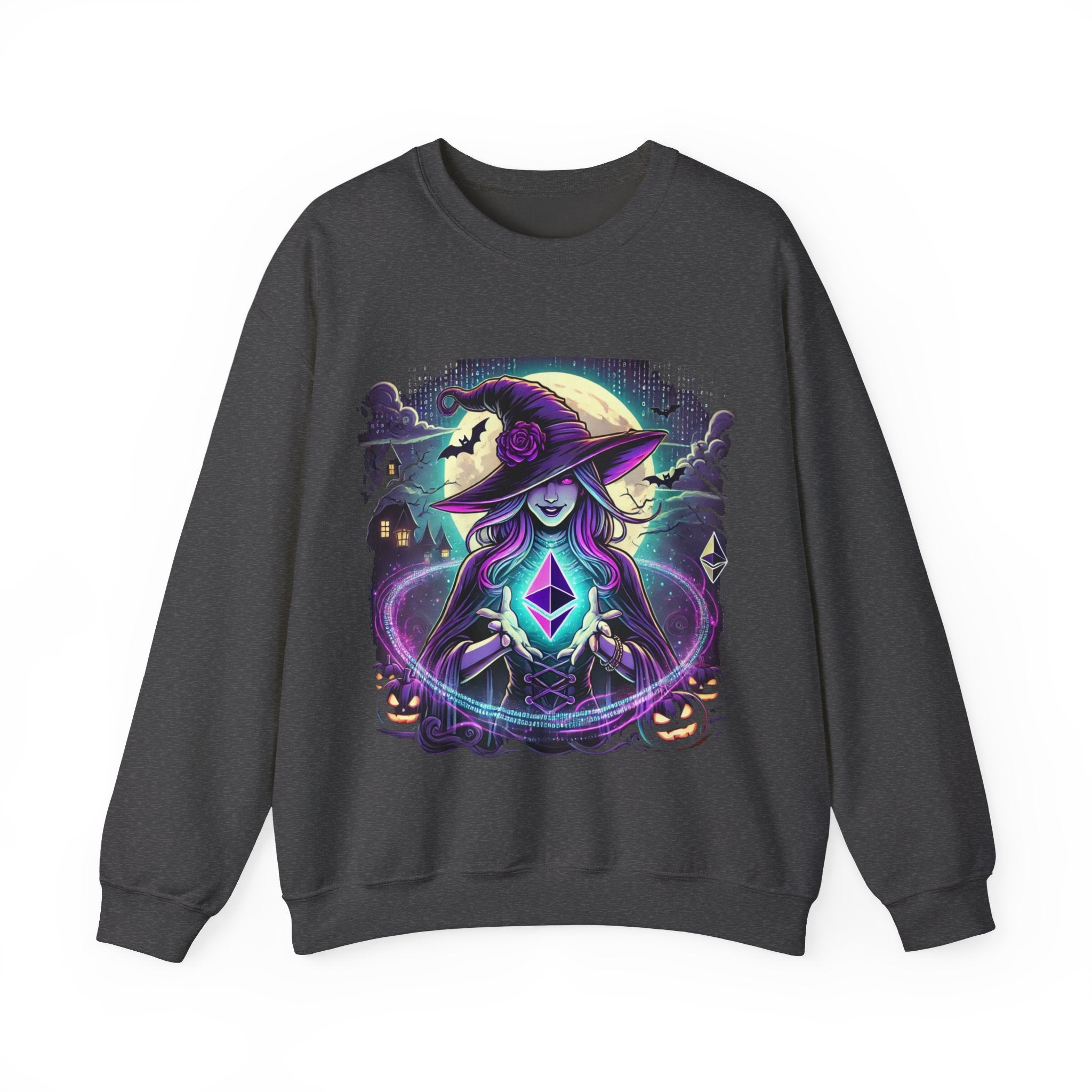 Halloween Witch Ethereum Sweatshirt – Unisex Cozy Cotton Blend Crewneck