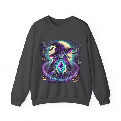 Halloween Witch Ethereum Sweatshirt – Unisex Cozy Cotton Blend Crewneck