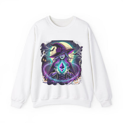 Halloween Witch Ethereum Sweatshirt – Unisex Cozy Cotton Blend Crewneck