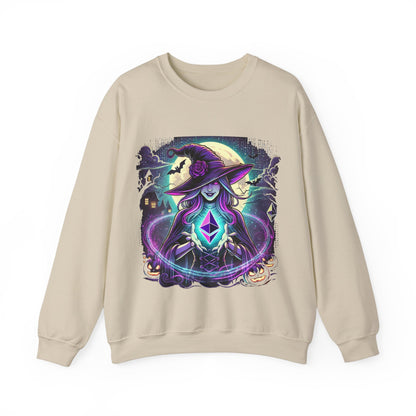 Halloween Witch Ethereum Sweatshirt – Unisex Cozy Cotton Blend Crewneck